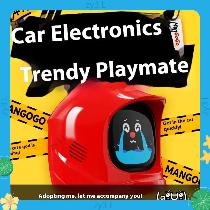 MANGOGO – jouet monté sur voiture, ornements électroniques pour animaux de compagnie, jouets tendance, compagnons, robots intelligents, expressions facia, décorations de voiture