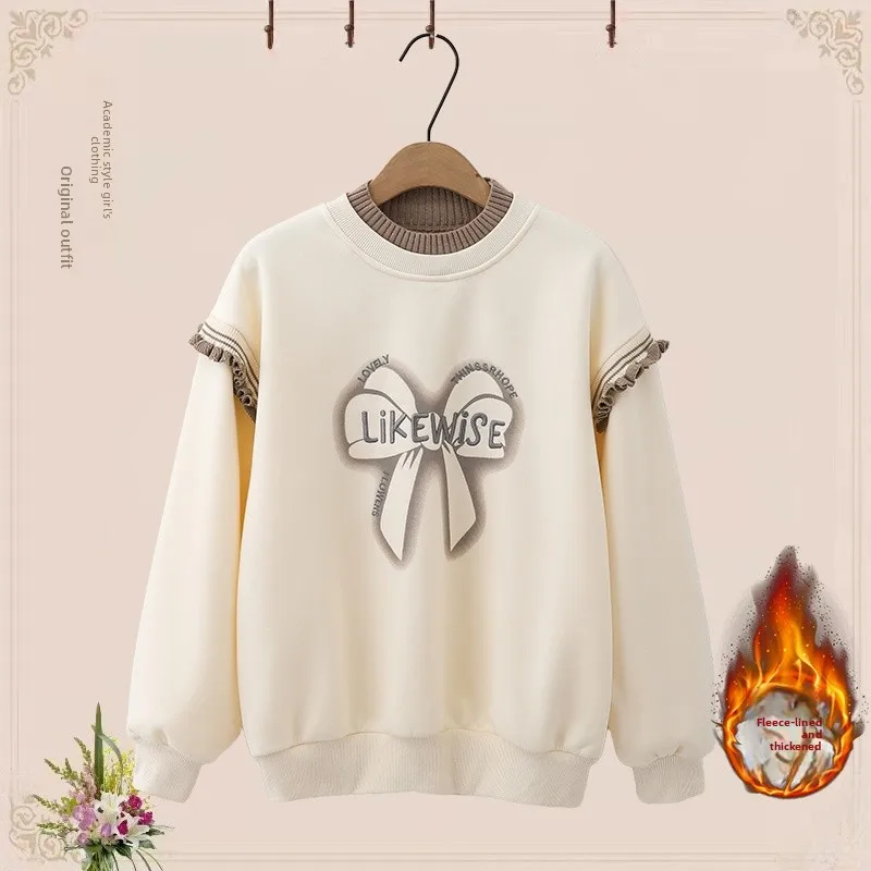 

Женская толстовка без капюшона на флисовой подкладке, утепленная, с воротником-стойкой, осенне-зимняя, новый стиль, повседневная, теплая, для школы