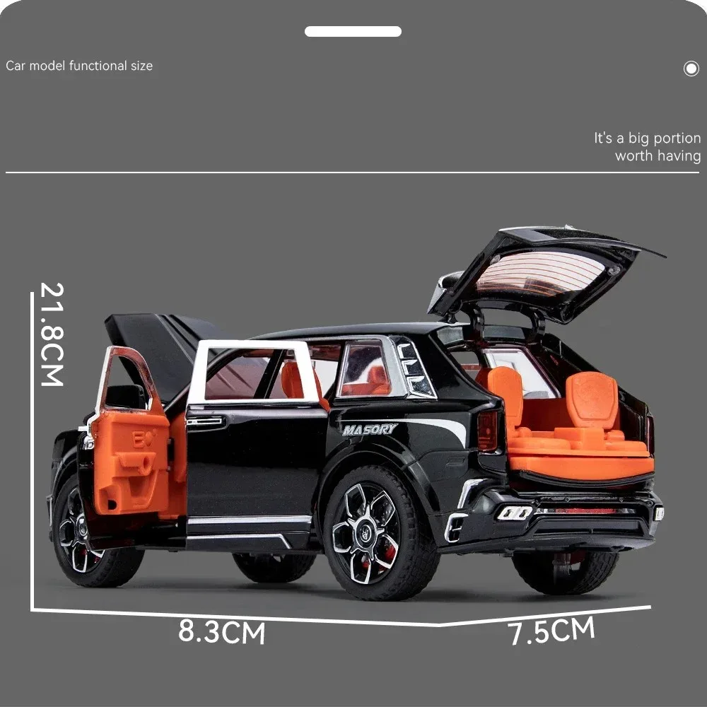 1:24 Scale Rolls-Royce Cullinan police Alloy Car Model Light & Sound Effect Diecast Car Toys Birthday Gift Toys Car Collection