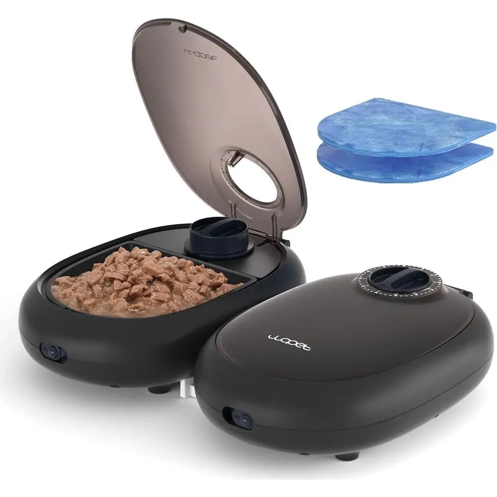 

Automatic Cat eeder, 48-Hour Timed Pet ood Dispenser with Ice Pack or reshn, Yogurt & Canned Meals – Perect or Cats, Kittens & S