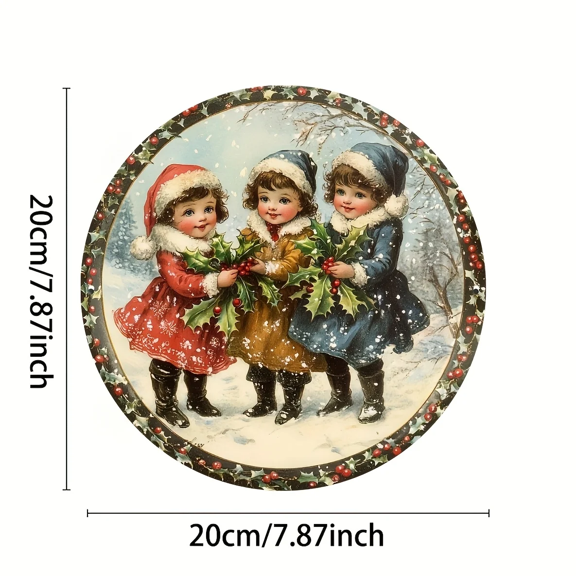 2D Flat, Victorian Winter Nativity Scene Metal Sign - Vintage Victorian Wall Decor Suitable for Bedroom, Living Room, Fireplace