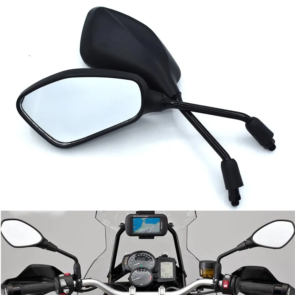 Universal 10mm motorcycle rearview mirror left and right mirror black For KAWASAKI Z800 Z900 Z1000 For Yamaha MT-07 MT-09 MT-10