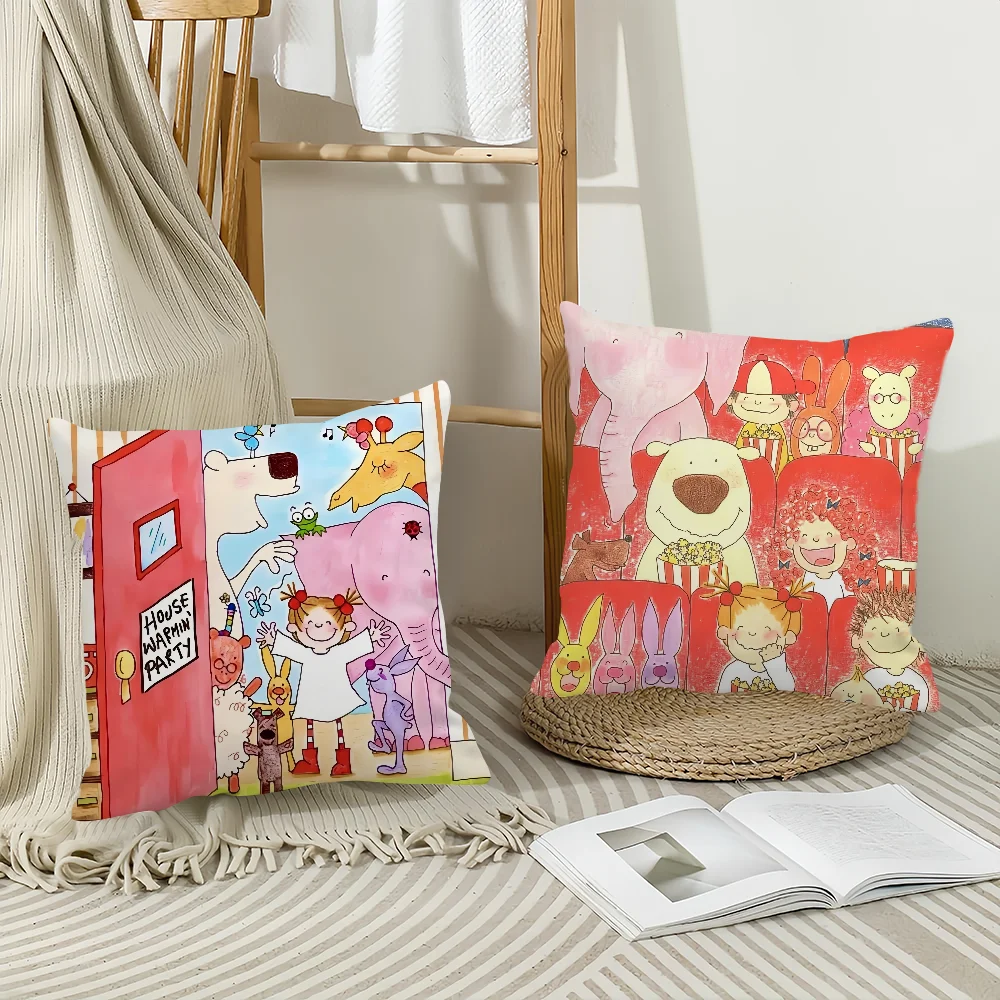 

Cartoon COCO And Wondrous Gang Pillow Case Home Decoration Cushion Cover Suitable For Bedroom Car Office Sofa