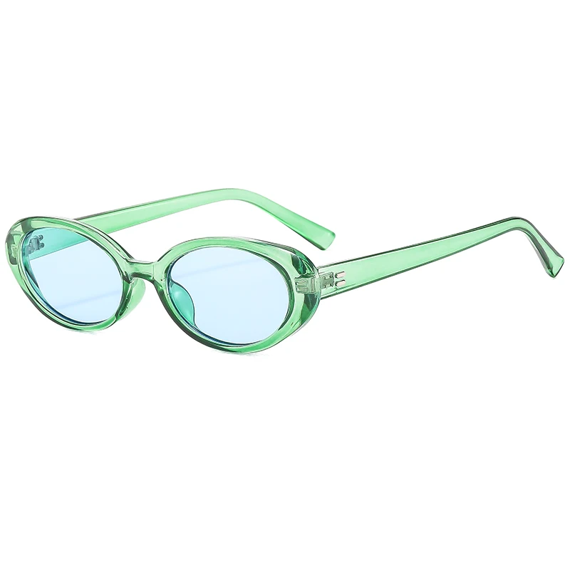 التنزه 1/2 قطعة النساء الرجعية البيضاوي مكافحة نظارات خفيفة الإناث هلام اللون إطار صغير ظلال موضة نقاط ساخنة سيدة حملق UV400