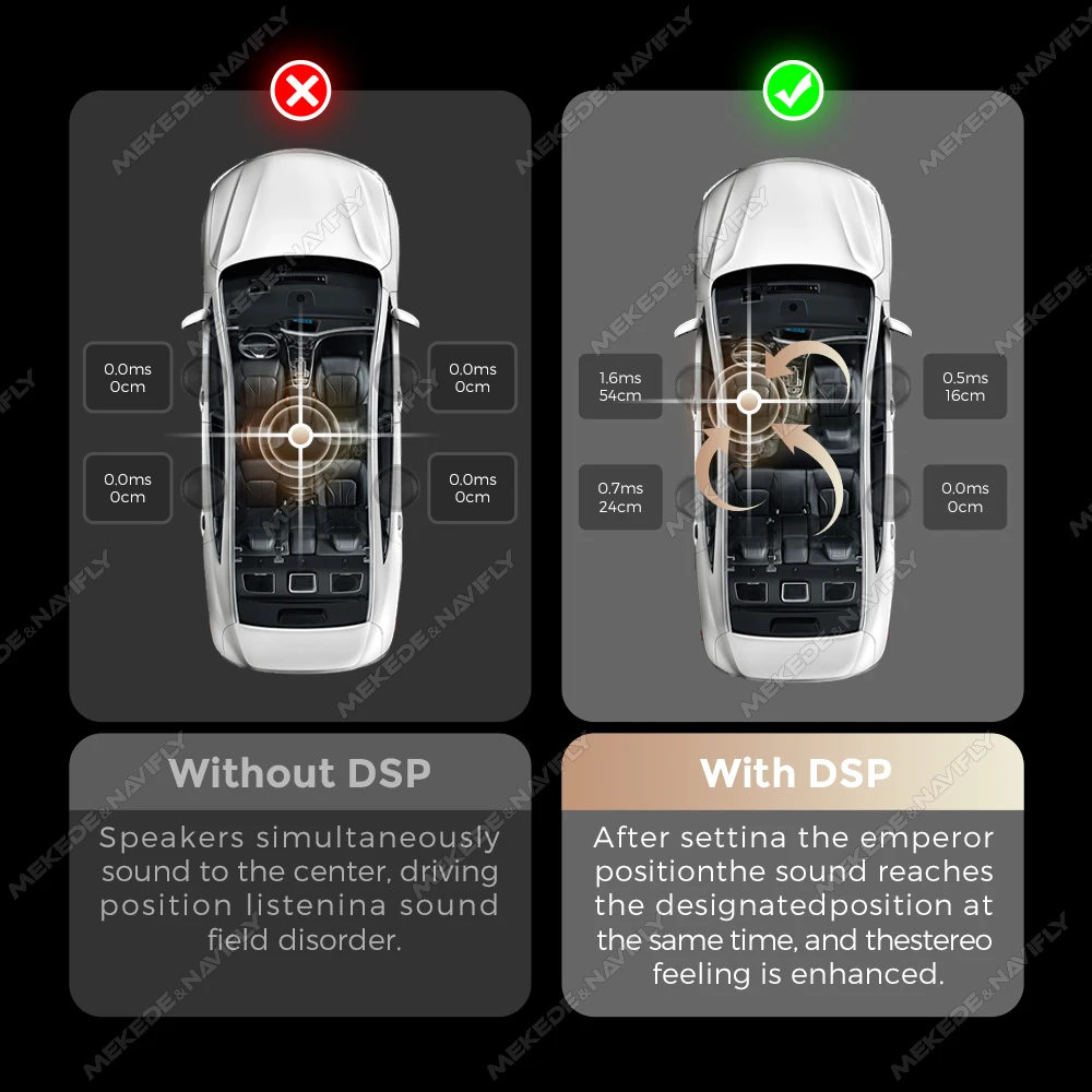 Plug and Play 4*50W DSP Amplifier for Android Car Radio Stereo High-powered Ultimate Sound Improve Subwoofer Delay Effect BT5.1