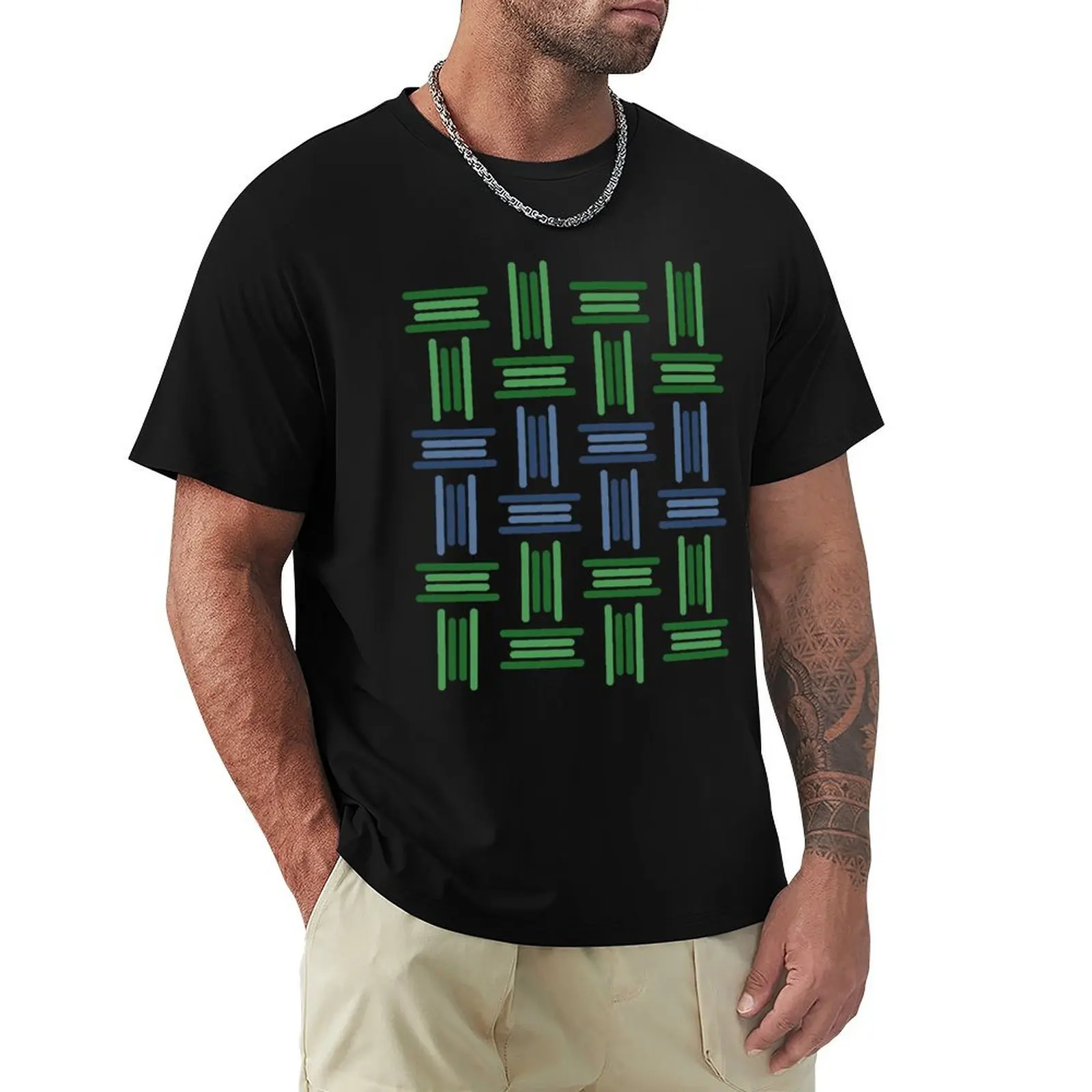 Green and Blue Abstract Pattern Art T-Shirt t shirt for man T-Shirt