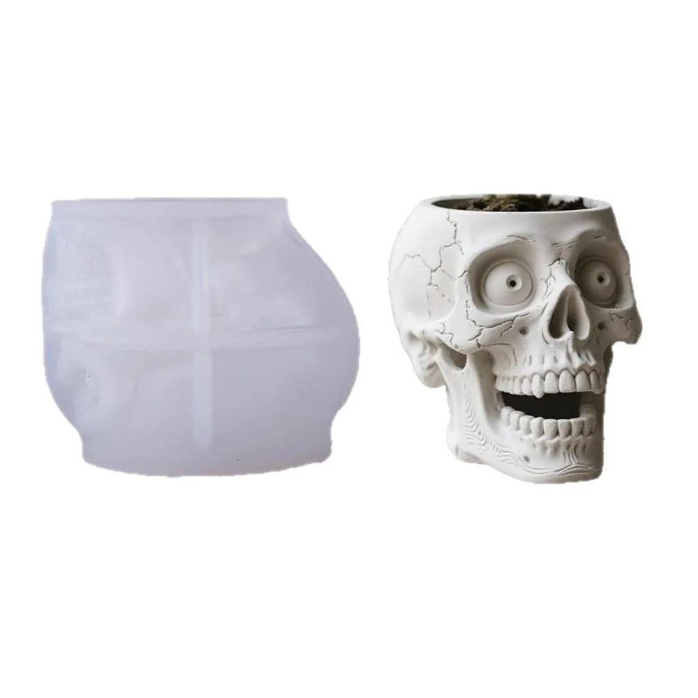 

Terrified Skull Candle Cup Silicone Mold DIY Handmade Concrete Plaster Candle Jar Flowerpot Epoxy Resin Molds Home Décor