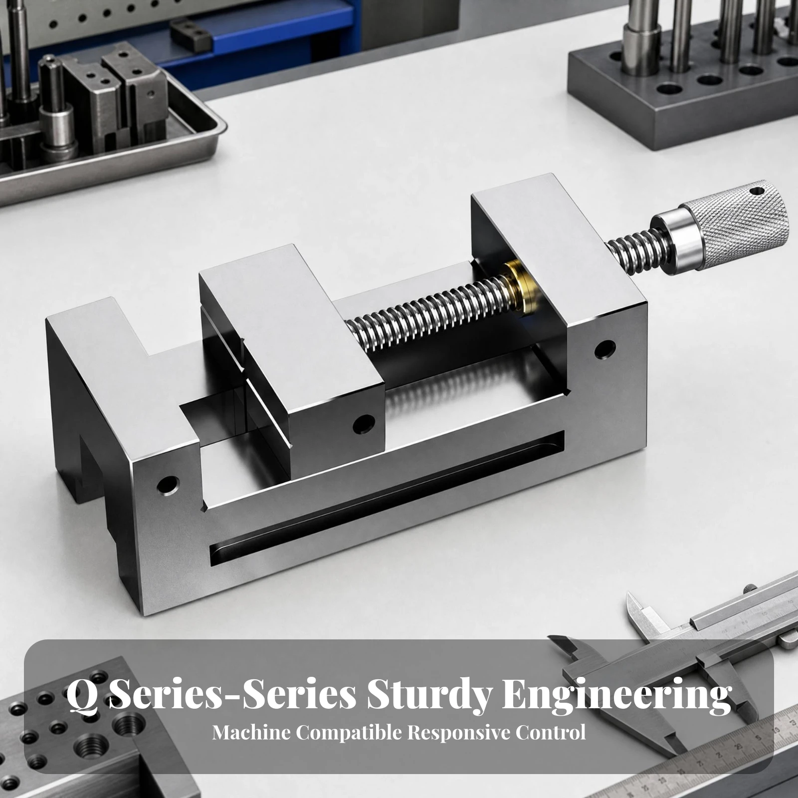 Manual Precision Vise with V Groove Alloy Steel Grinding Vise with Mounting Holes for Workshop Heavy Duty Machining Workholding