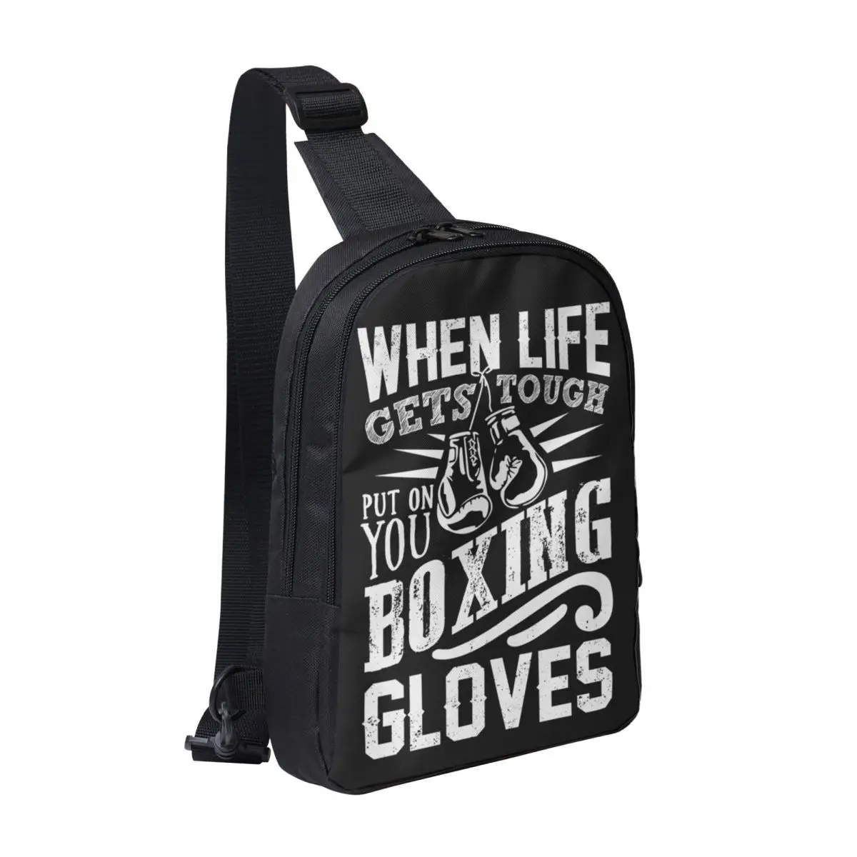 

Boxing Gloves Chest Bag Men Sling Crossbody Backpack Chest Bag Traveling Hiking Daypack Shoulder Bag