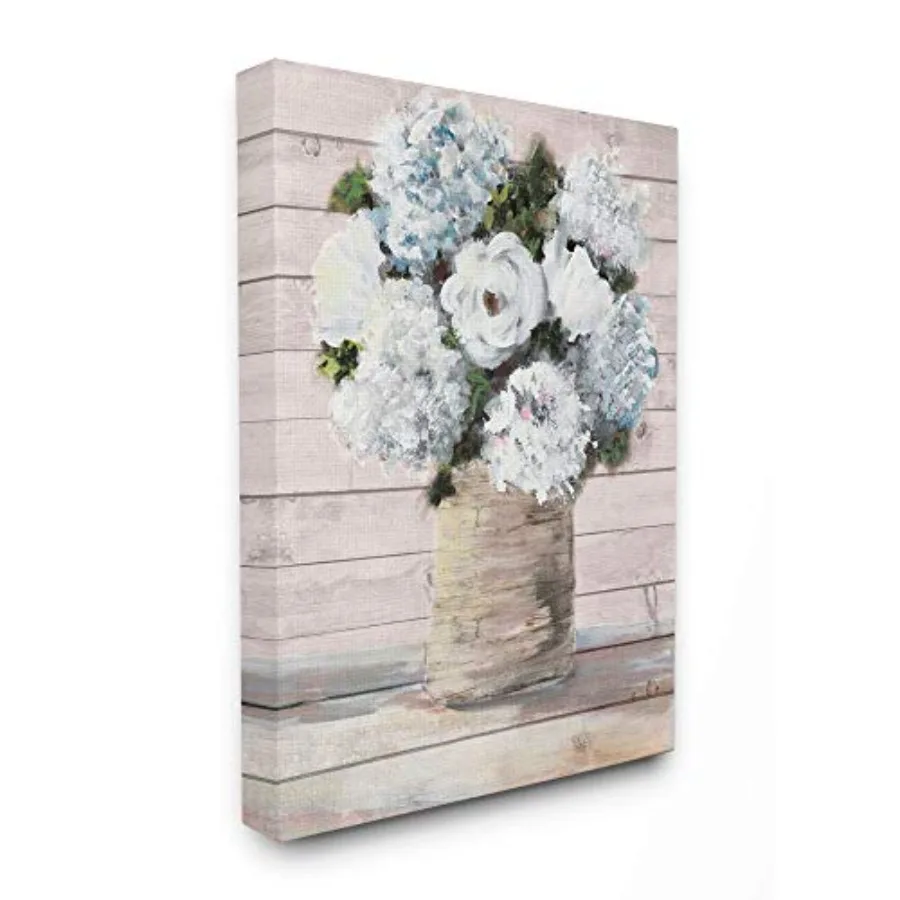 

Flower Pot Green Blue Pink Painting Decorative Wall Hangings, 24 x 30, multi-color