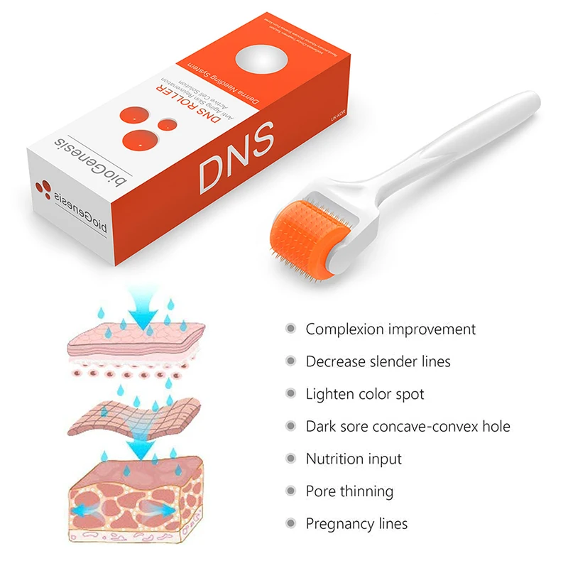 DNS Dermaroller 192 Stainless Steel Micro Needles Titanium DermaPen Microneedling Mesotherapy Anti Hair Loss Face Skin Care Tool