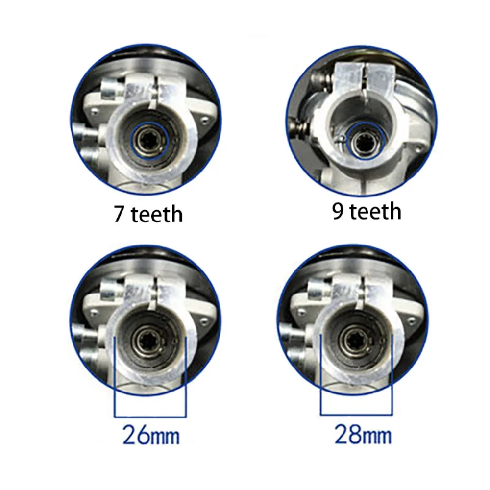 26 mm/28 mm Trimmer-Getriebe, Getriebekopf, Freischneider, Rasentrimmer, Ersatz für Getriebekopf, Rasenmäher-Teile, Gartengerät, 7, 9 Zähne