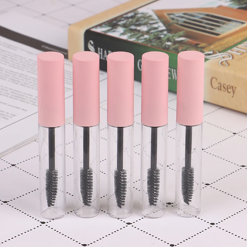 5Pcs  10ml Empty eyelashes tube mascara tube vials bottle Tool Fashion For Castor Oil DIY Mascara Container Set With pink Cap