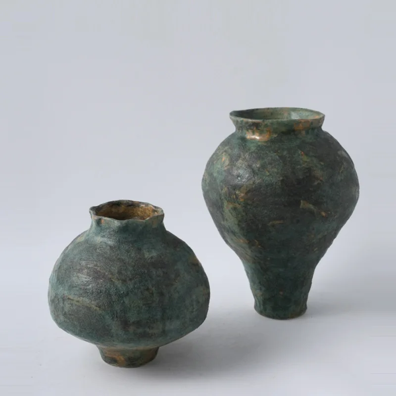 Wabi Sansan Wind Advanced Sense Medieval Zen Ceramic Vase Living Room Flower Arranger Dining Table Homestay