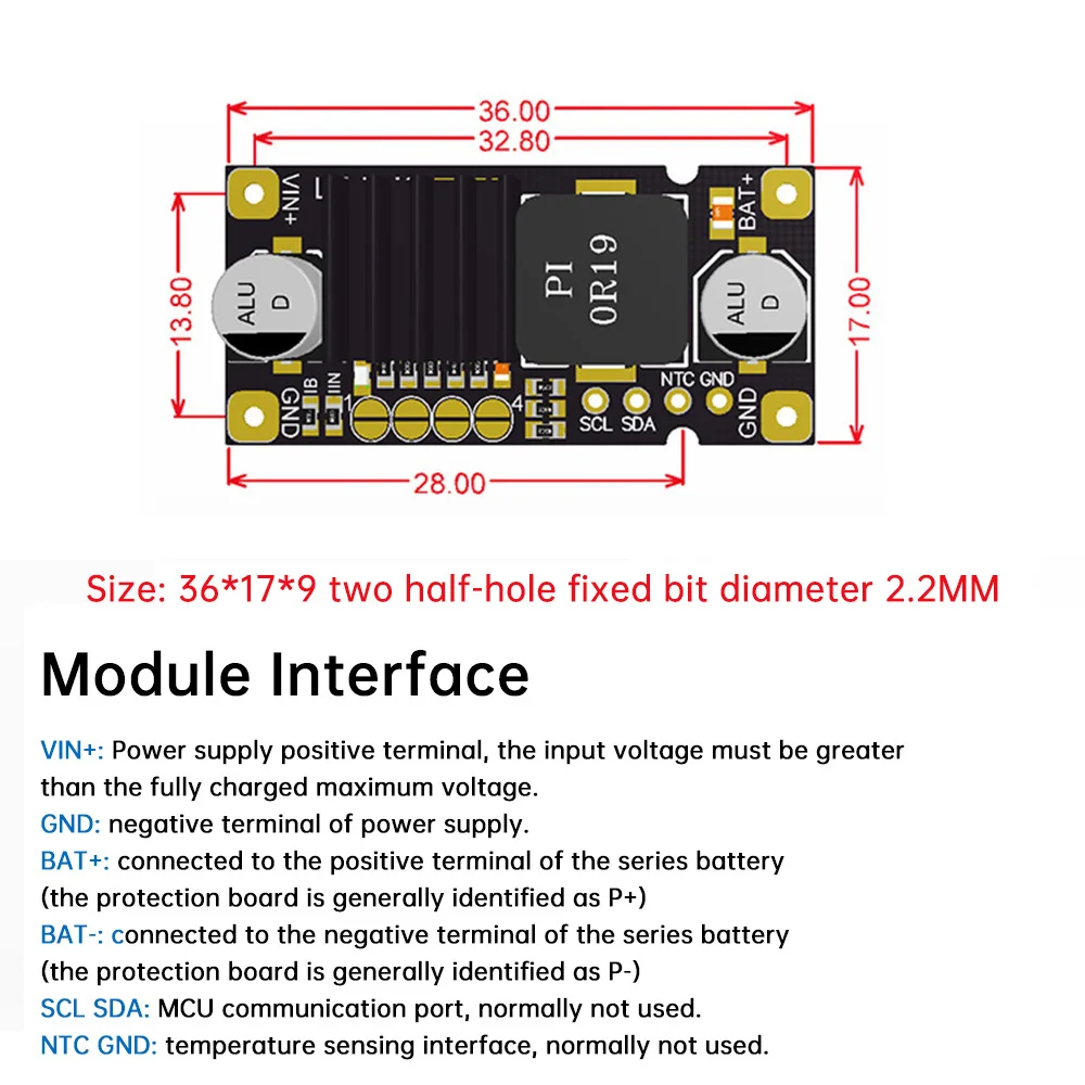 1S 2S 3S 4S 5V-26V 3A 40W Lithium Batery Charge Step-Down Module Temperature Protection Current Adjustable LED Indicator Light