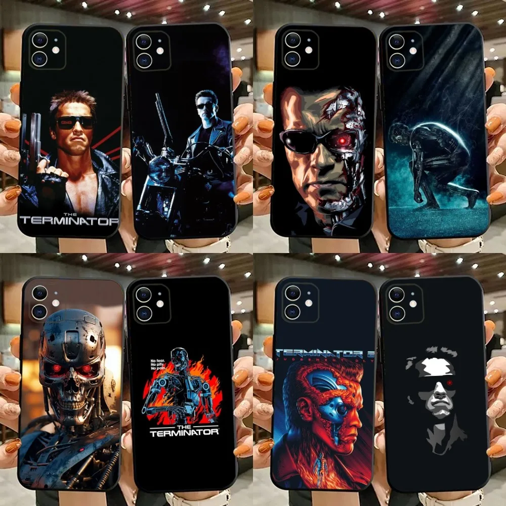 Movie The T-Terminator Phone Case For iPhone 15,14,13,12,11,Plus,Pro Max,XS,X,XR,SE,Mini,8,7 Soft Silicone Black Cover