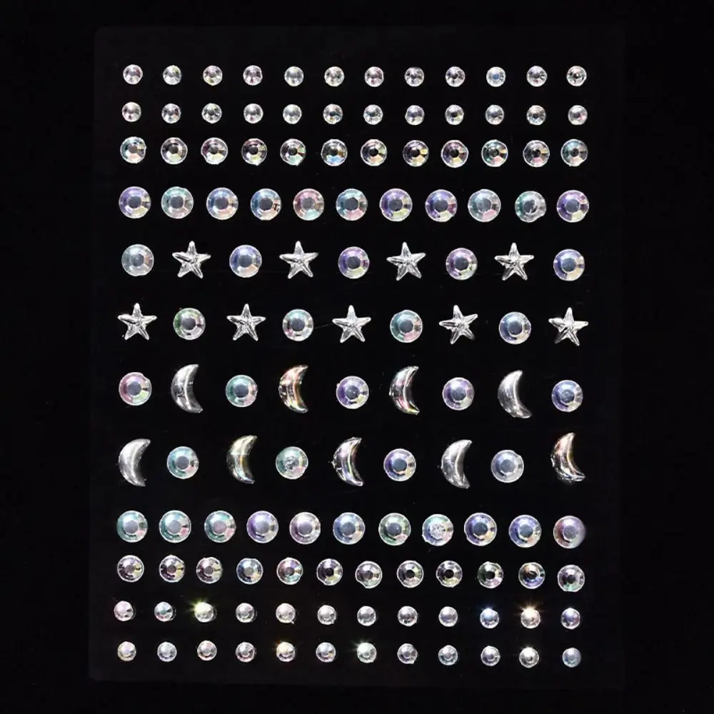 DIY Adhesive Makeup Diamond Sticker Diamond Mask Temporary Rhinestone Tattoo 3D Crystal Pearl Crystal Gems Tattoo Party