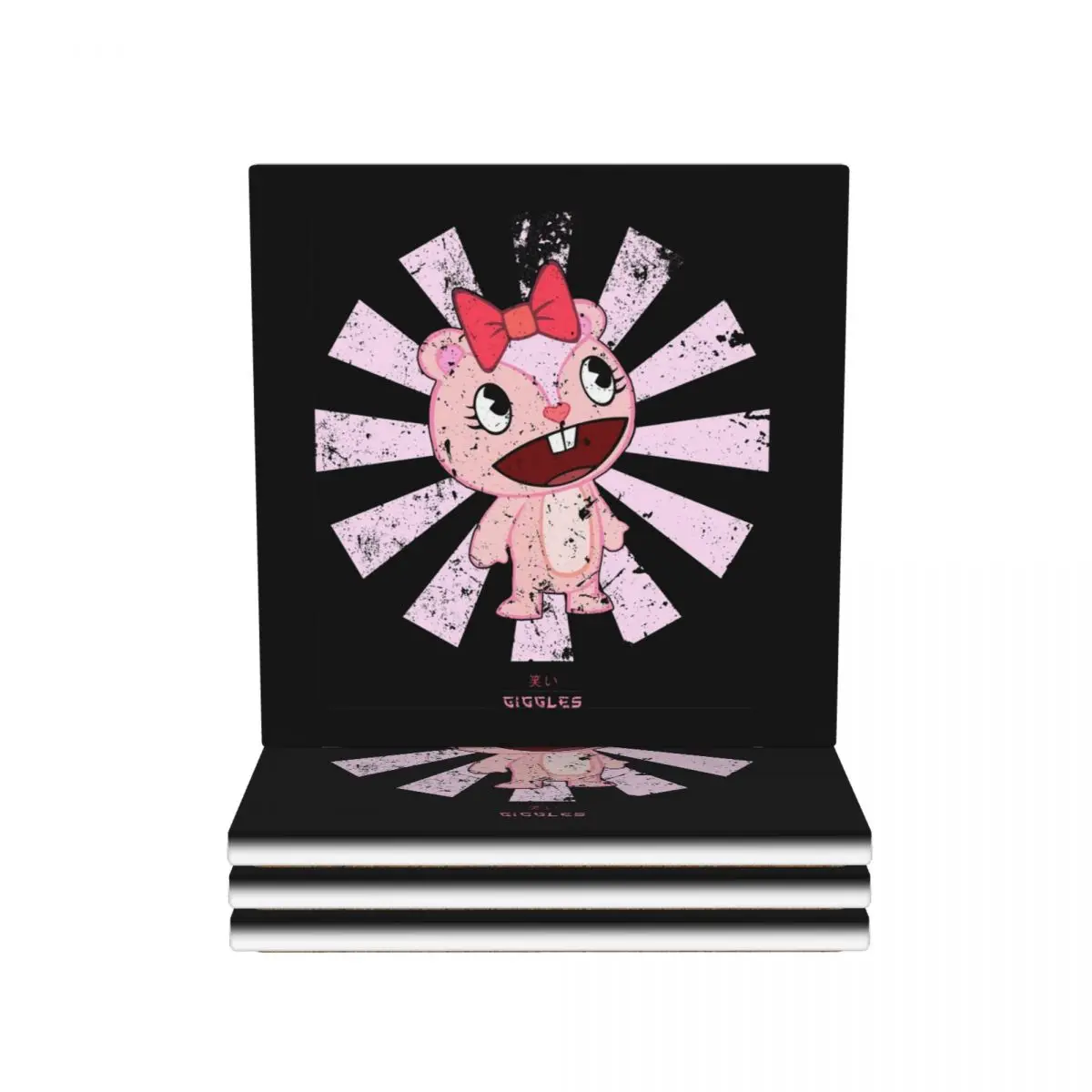 

Giggles Japanese Happy Tree Friends Coaster Ceramics Heat Resistant Mat Table Mat For Kitchen Table Placemats Coffee Mat
