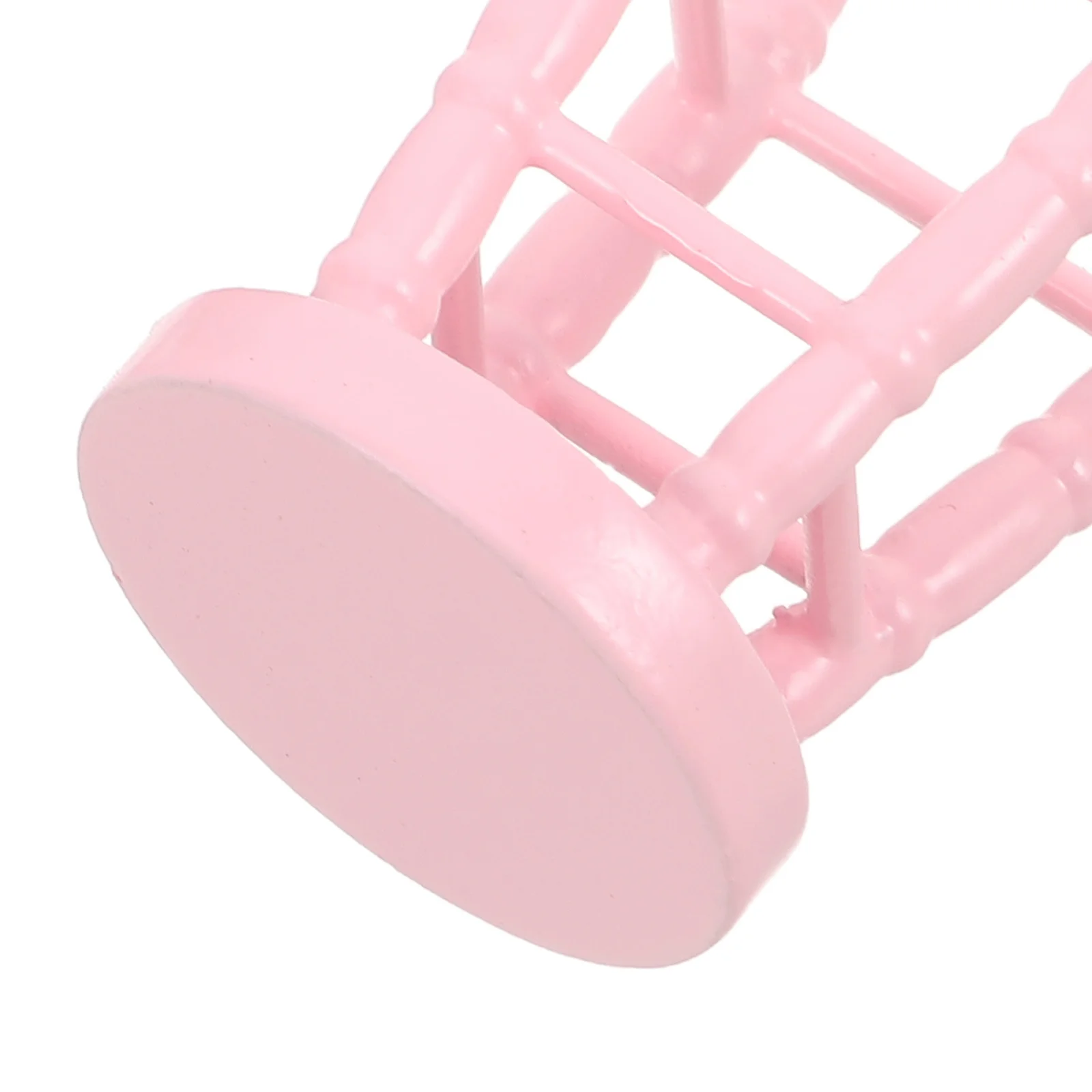 미니어처 나무 의자 세트 1:12 스케일 내추럴 피니시 라운드 하이 레그 솔리드 우드 인형집 카페 거실 주방 장식용