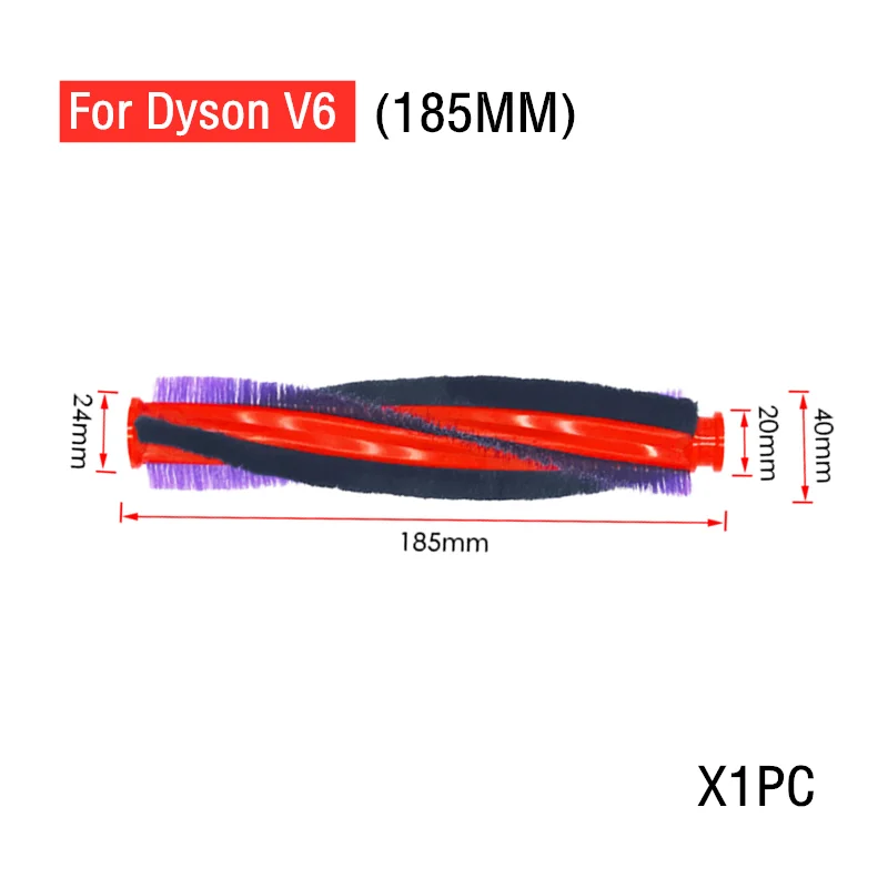 Dyson v6 dc59 dc62 v03用掃除機ローラー,掃除機アクセサリー,フィルター部品,185mm