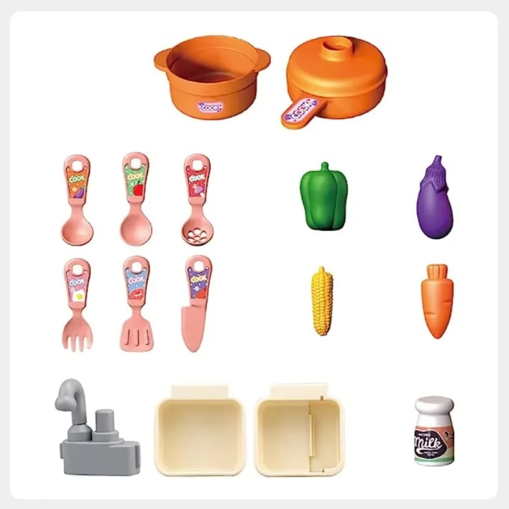New Mini Children Kitchen Set Cook Food Simulated Kitchen Counter Play Set Tableware DIY Pretend Play Role Boys Girls