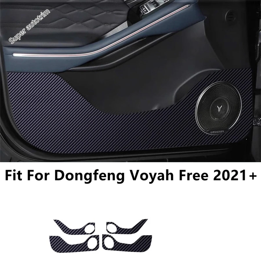 

Car Inner Door Side Film Anti-Kick Pad Protection Cover Carbon Fiber Stickers Accessories For Dongfeng Voyah Free 2021 - 2024