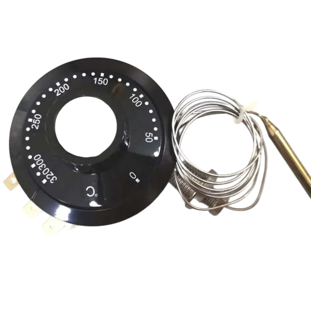 Thermostat Switch with 3-Pin Wiring for Boilers Electric Water Heaters Ovens Deep Fryers Capillary Sensor 50 to 320 C Operation