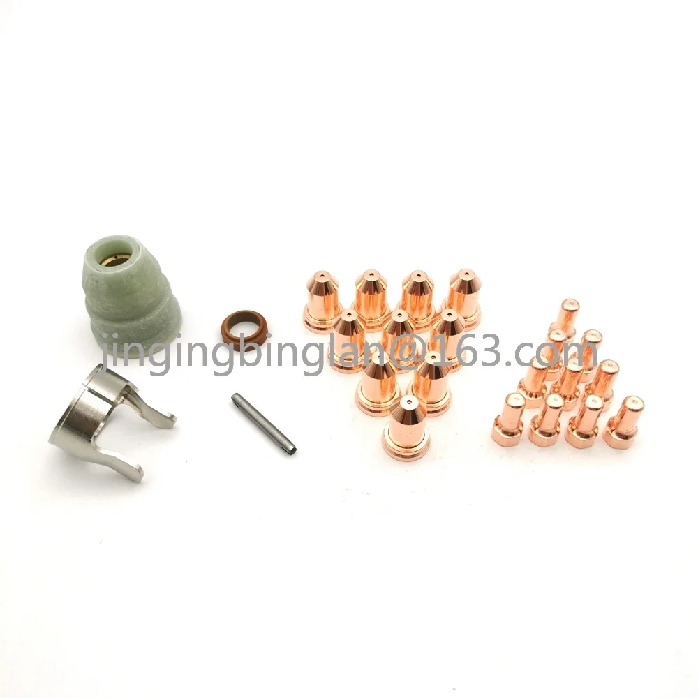 PT80 PT-80 IPT80 IPT-80 PTM80 Plasma Cutting Torch Consumables Electrode Nozzle Shield Spacer Swirl Ring Air Tube 24PCS