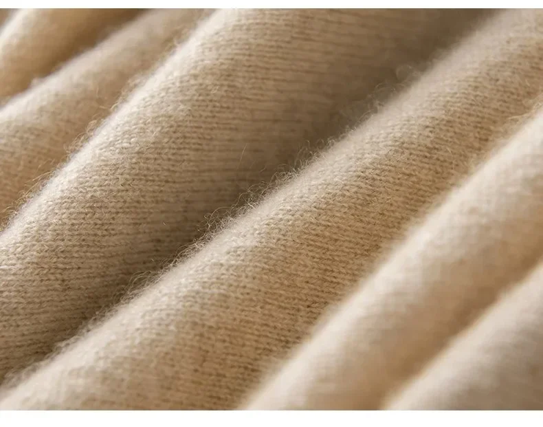 zjaiss Einfarbiger Warmer Strickumhang mit Seitenknöpfen 2026 Neuer Herbst-Winter-Damen-Poncho aus Reinkaschmir als Oberbekleidung – Detail 5