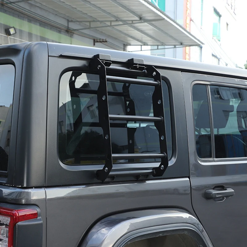 Car Rear Window Extension Climbing Ladder Protective Frame Accessories For Jeep Wrangler JL 2018 2019 2020 2021 2022