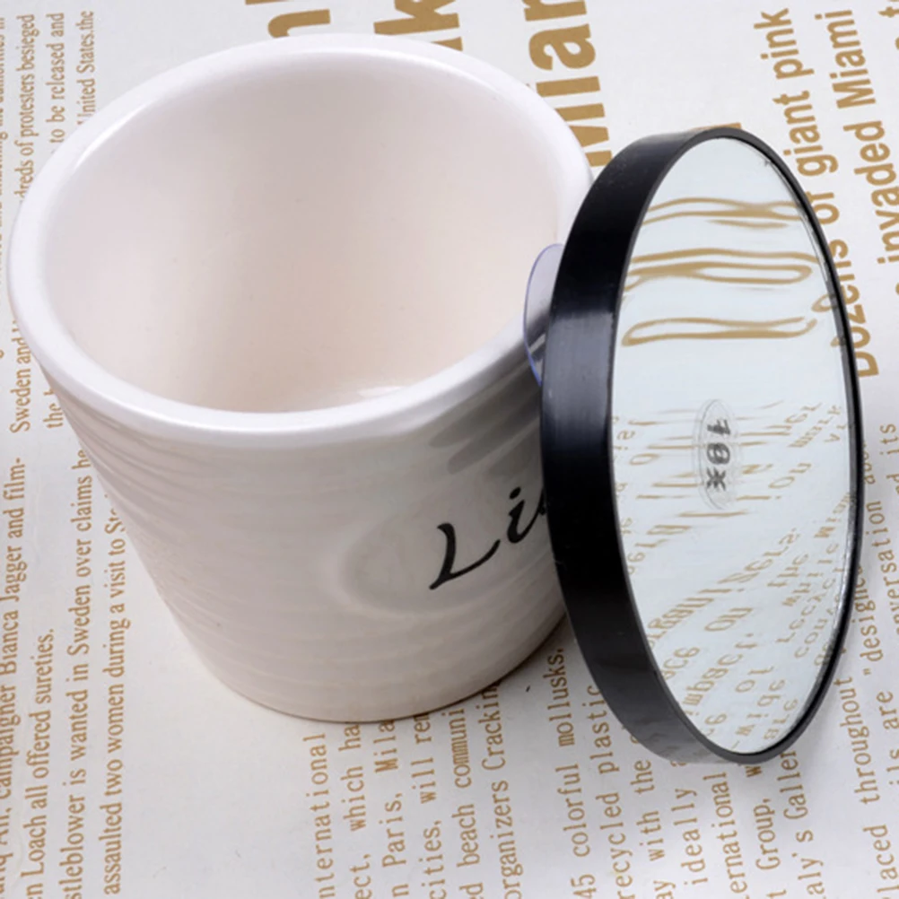 

10x Round Vanity Mirror 2 Cups Makeup Lenses All Around Application