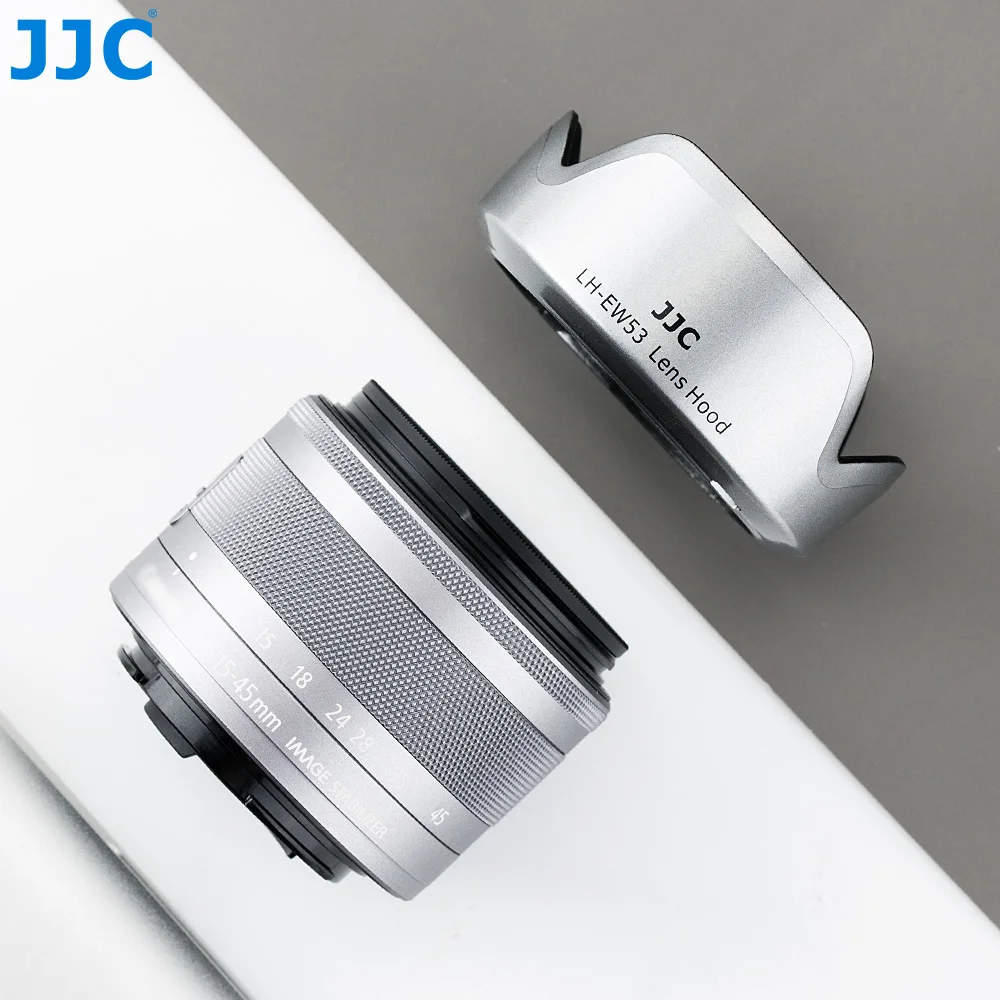 JJC EW-53 Lens Hood for Canon EF-M 15-45mm F3.5-6.3 IS STM & RF-S 18-45mm F4.5-6.3 IS STM Lenses for EOS R100 R50 M50 M6 M5 M200