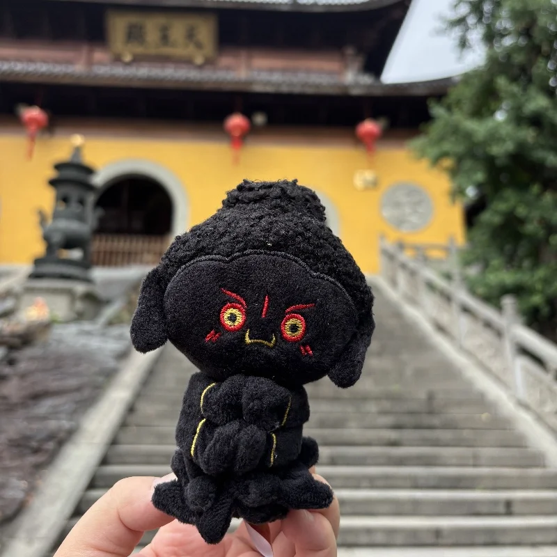 Buddha Plush Doll Integrating Traditional Culture Creative Pendant Slightly Fierce And Pretty Adorable Keychain For Car Bags