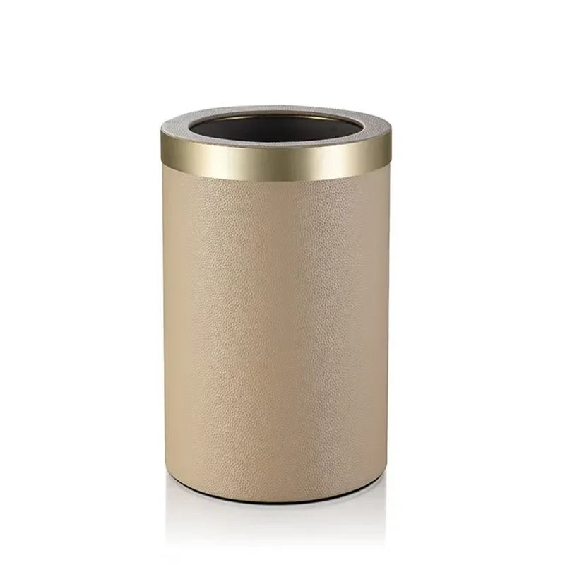 Custom Double Layer 304 Stainless Steel Trash Bin Luxury Hotel Bathroom Waste Basket Uncovered Silver Finish Wholesale Luxury