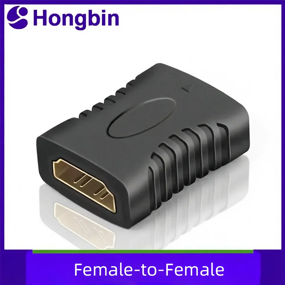 Cabo Adaptador HDMI Fêmea-Fêmea Compatível com HDMI, Extensão de Interface Multimídia de Alta Definição com Conector Reto