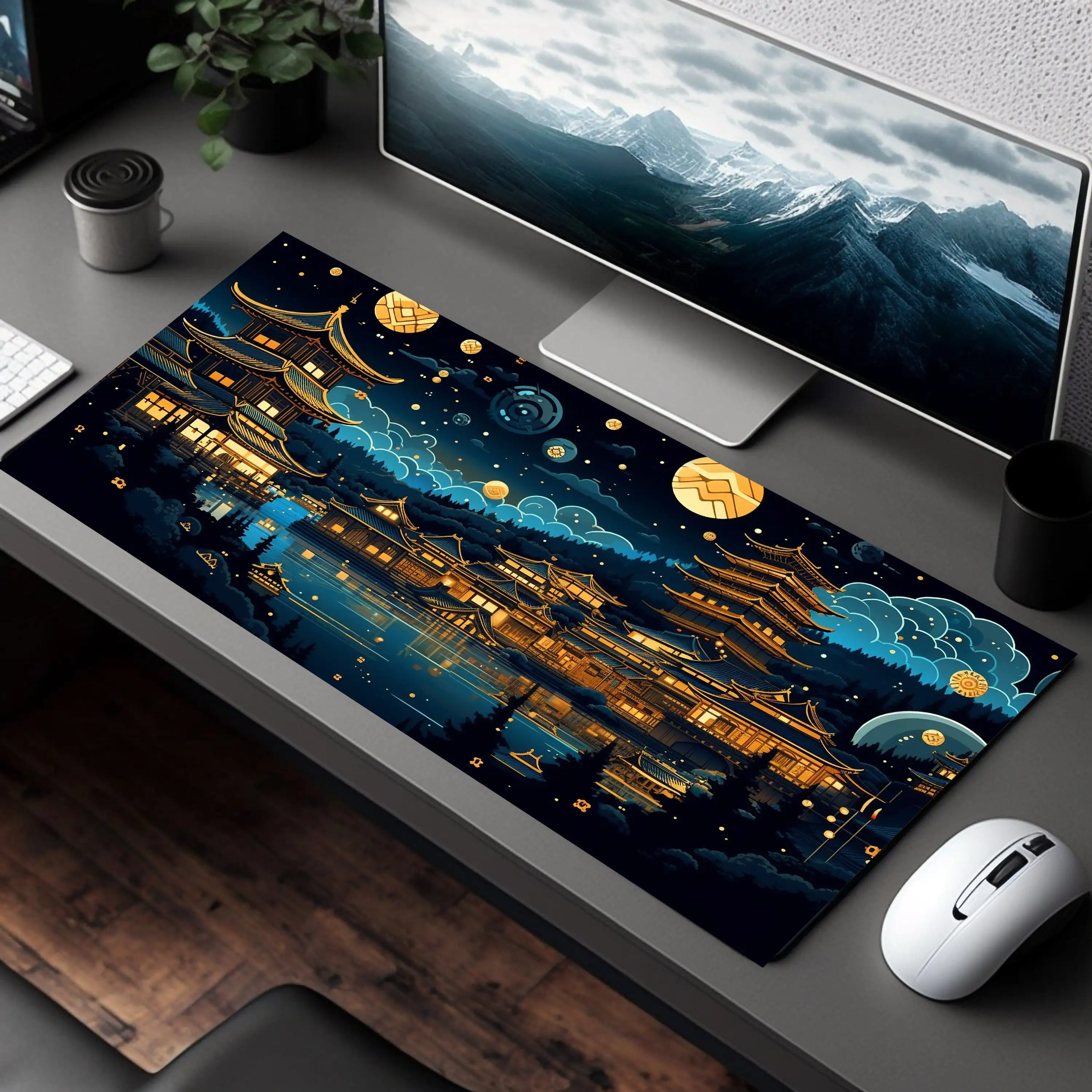 Ancient Village Lake Mousepad,non-slip and Waterproof Gaming Mousepad,minimalist Office Decorative Mat,perfect Gift for Friends.
