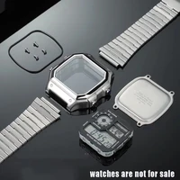 Caja modificada AE1200/1300 para Casio 3299 AE1-1200WH, caja de reloj de acero inoxidable, carcasa de Metal con anillo impermeable negro