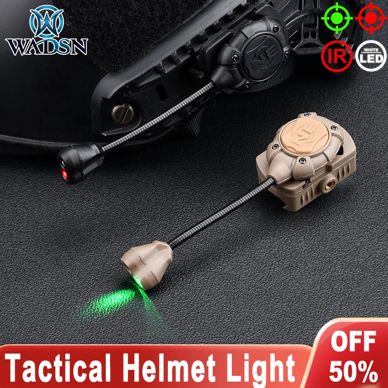 WADSN Tactical Helmet Light 3 Modes IR Red Green Outdoor Survival Signal Light Hunting White LED Helmet Flashlight Scout Light