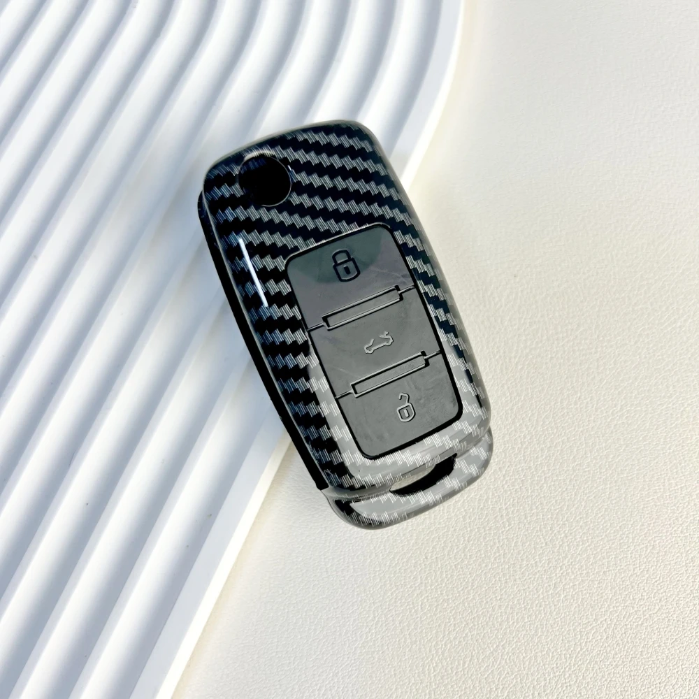

Чехол для автомобильного ключа из АБС-углеродного волокна для VW Volkswagen Polo Golf Passat Beetle Tiguan Seat Leon Altea Skoda Octavia Kodiaq