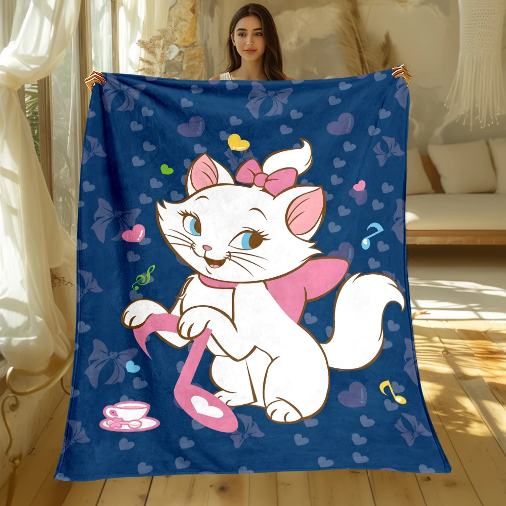 MINISO Marie Cat cute Cartoon Print Blanket.Warm and Comfortable Flannel,Bedroom,Sofa,Bed,Chair Picnics,Trip, Camp,Blankets.