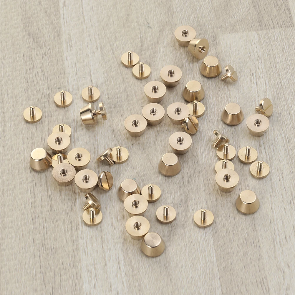 

30pcs Copper Studs for Bags Tower Head Screw Nail Accessories Golden Fine Spikes Base Craft DIY Buckles