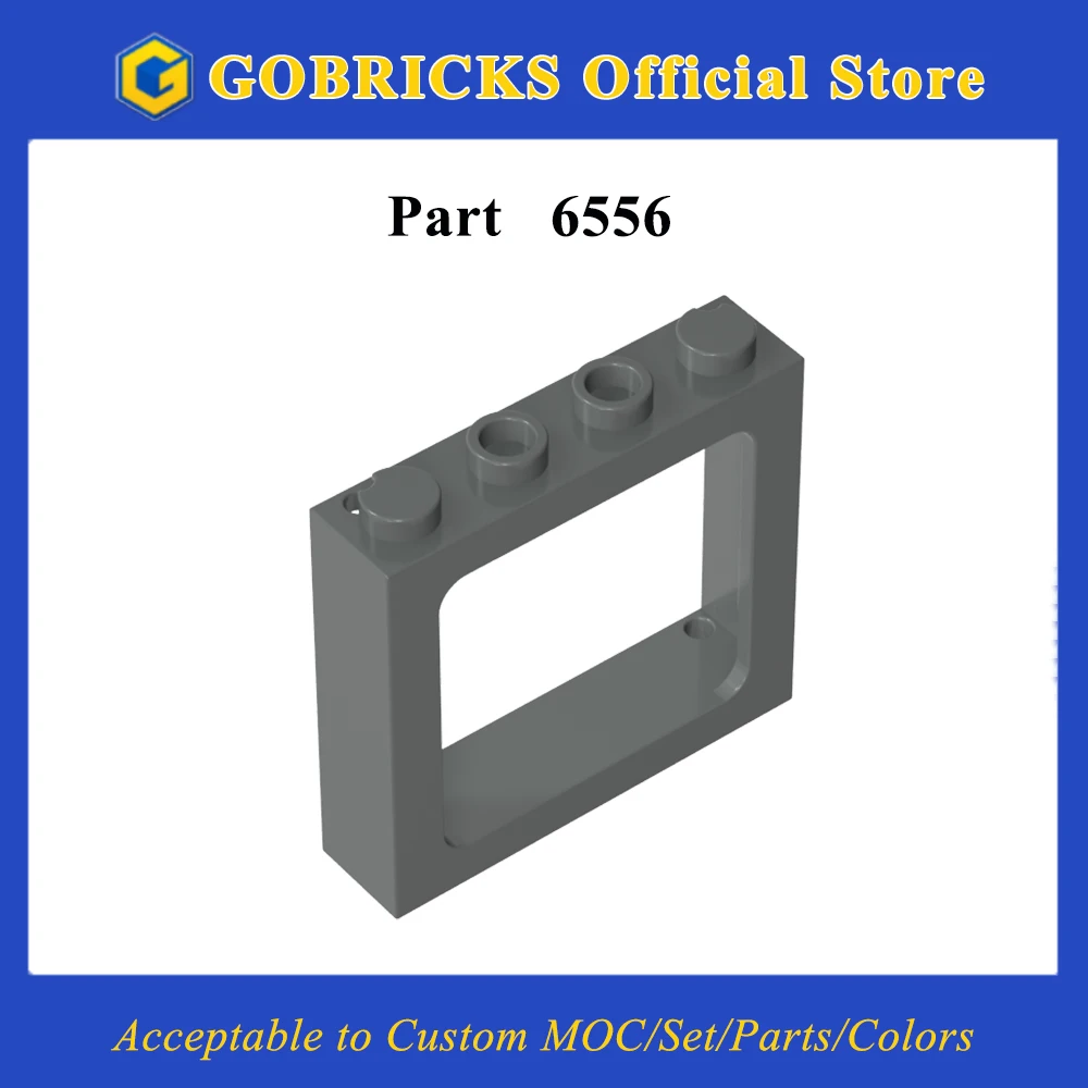 Gobricks 6556 1PC Window Brick 1x4x3 Train with Shutter Holes Parts and Solid Studs on Ends Building Block Kids Adult Gift Model
