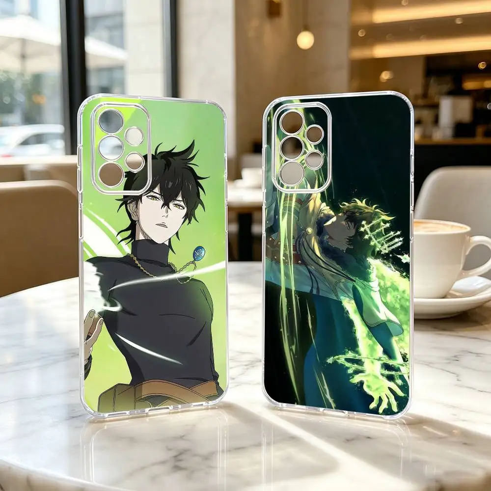 Cool Yuno Black C-Clover Anime  Phone Case Transparent Silicone Soft For Samsung S25,S24,S21,S22,S23,S30,Ultra,S20,Plus,Fe