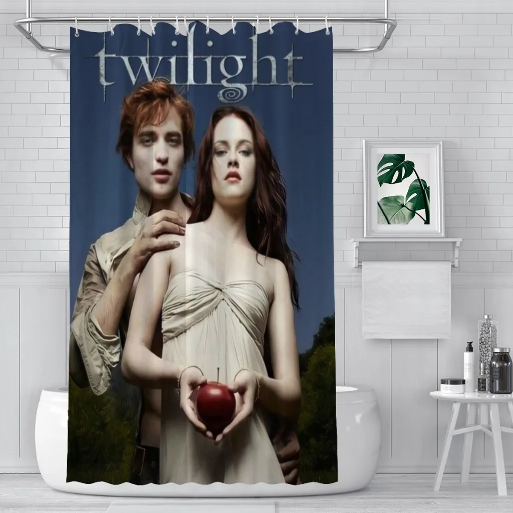 Twilight Edward Bella Retro Kraft Paper Prints Shower Curtain for Bathroom  Aesthetic Room Decoration