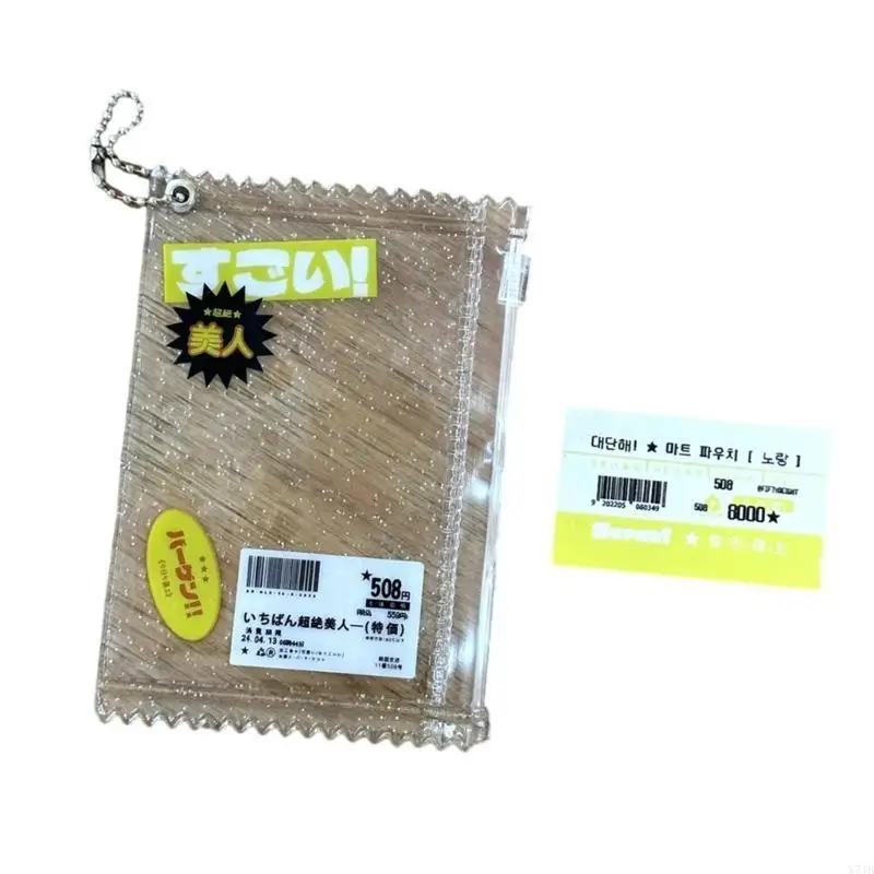 Zip Keyring for Convenient Card Carrying PVC Photo Card Sleeve Pendant