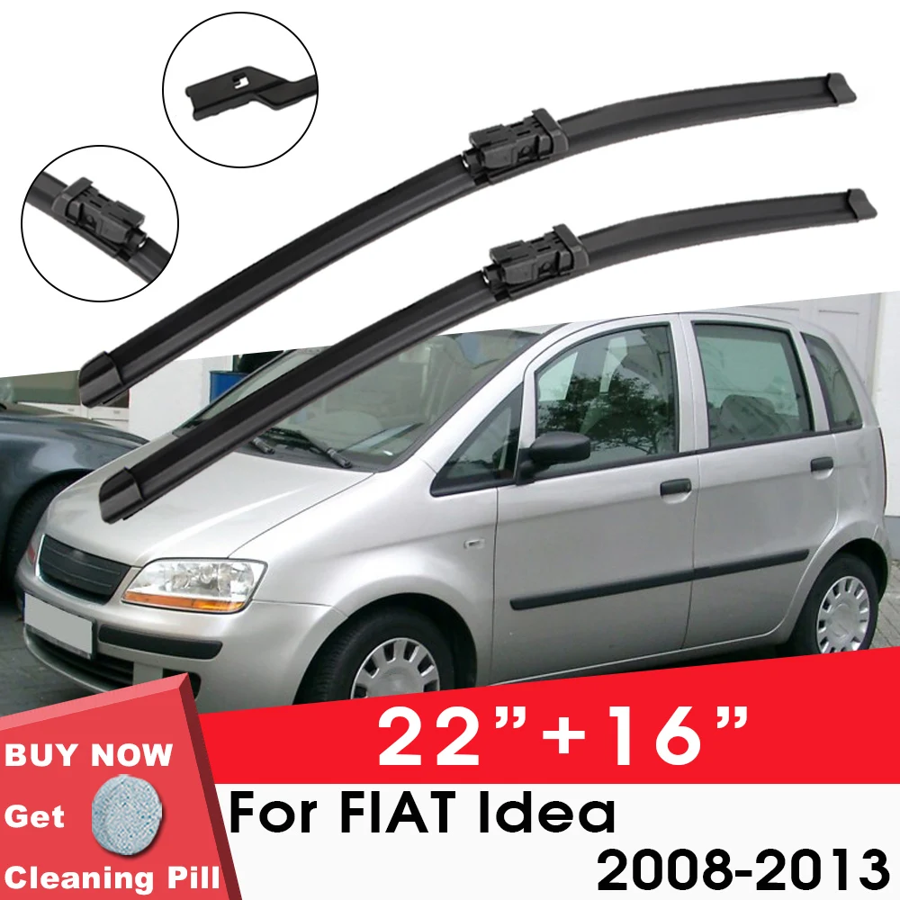 

Car Wiper Blade Front Window Windshield Rubber Silicon Gel Refill Wipers For Fiat Idea 2008-2013 22"+16" Car Accessories