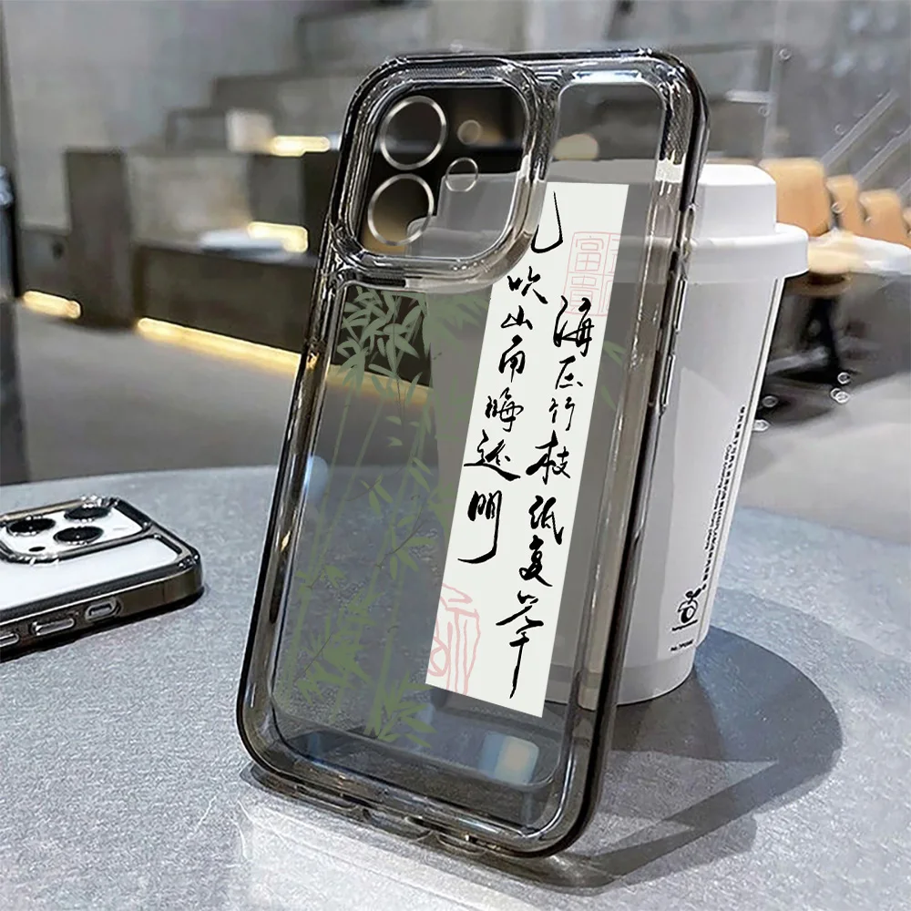Aesthetic Art Font Phone Case for iPhone 16 15 14 13 12 11 Pro Max Mini X XS XR SE 7 8 Plus Transparent Shockproof Soft Cover