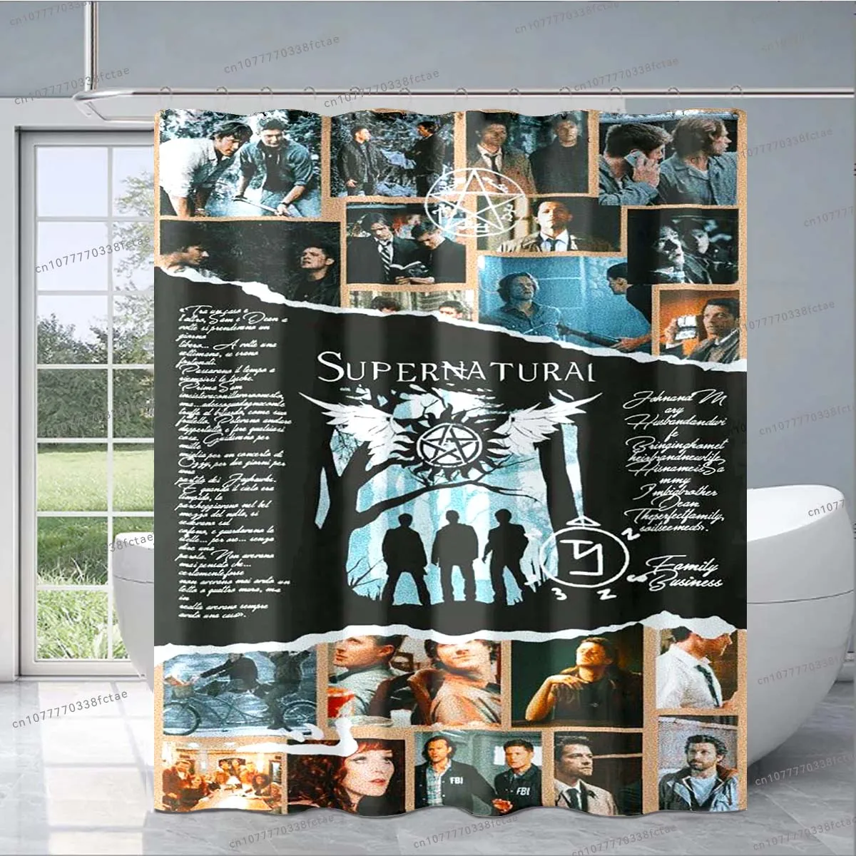 Supernatural 3D Shower Curtain Science Fiction Movie Exquisite Shower Curtain Adult Children's Bathroom Fashion Decoration Gift