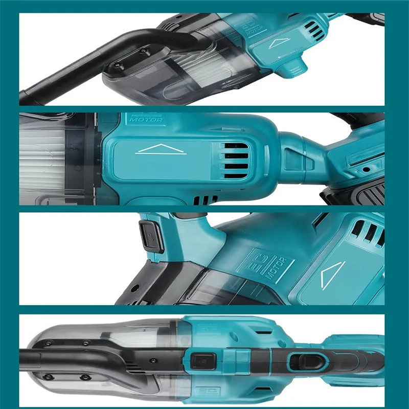 مكنسة كهربائية ليثيوم أيون مريحة لجامع غبار السيارة المنزلية، مكنسة محمولة باليد، شفط قوي للغاية، صناعية مريحة