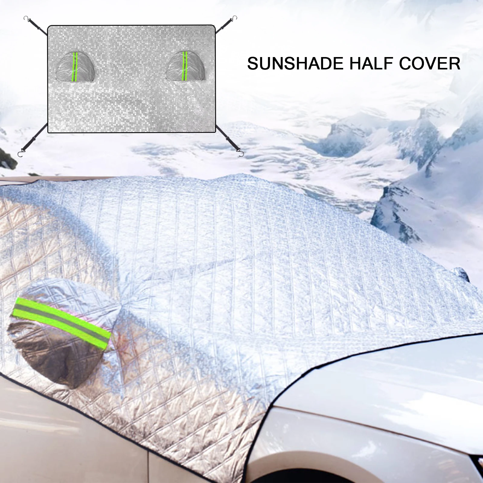 Universal Car Windshield Mirror Reflective Bar Cover Sun Shade Protector Winter Snow Ice Rain Dust Frost Guard Aluminium Film